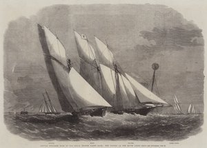 Raça anual de escuna do Royal Thames Yacht Club, os iates no navio leve Mouse